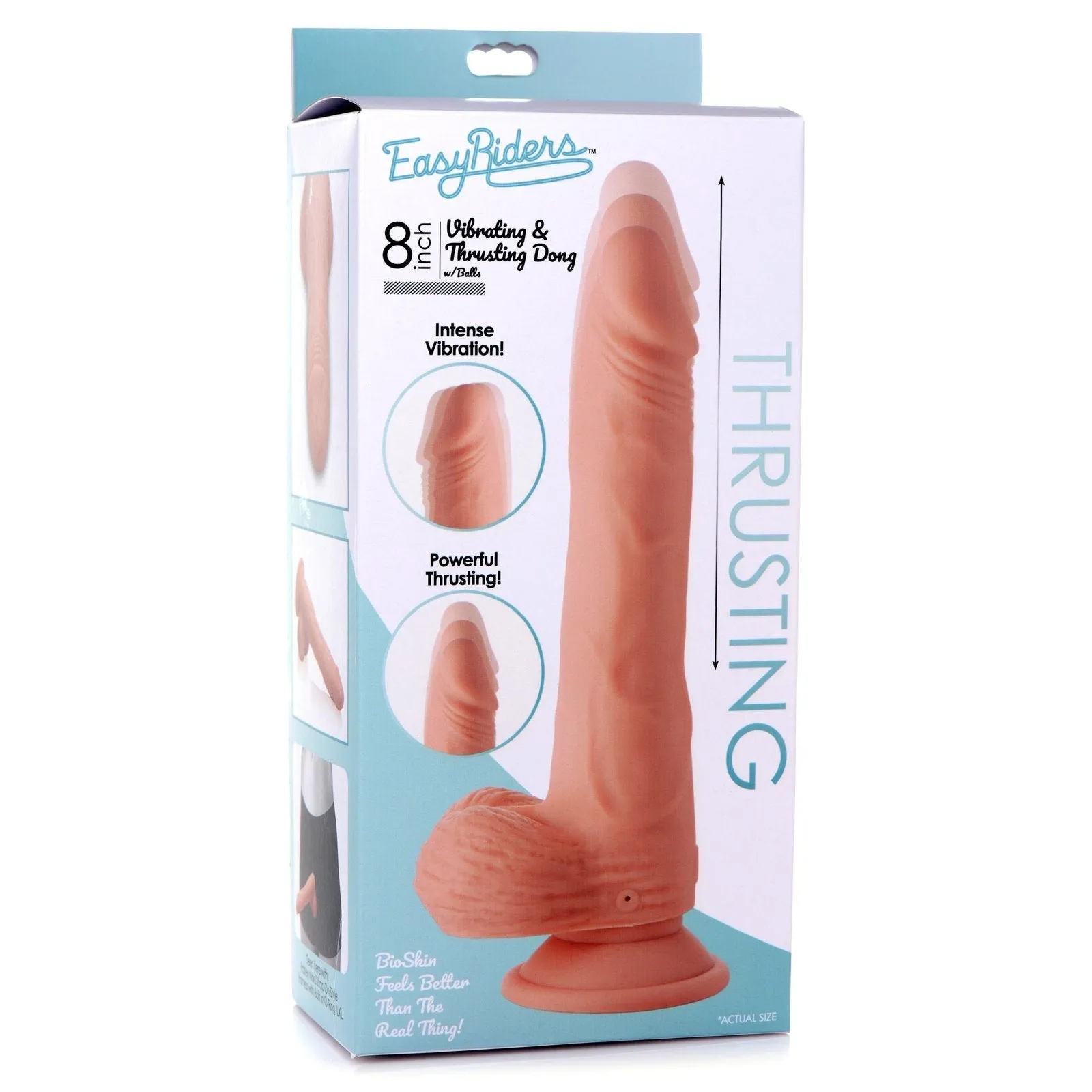 Thrusting And Vibrating 8 Inch Dildo - Light